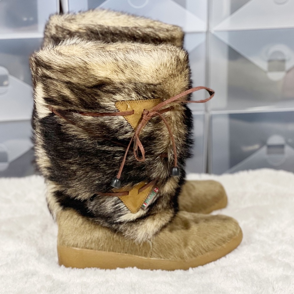 Pajar Canada Kim Red Fox Pony Hair Fur Winter Boots Size 38